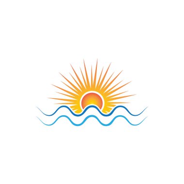 Su dalgası simgesi vektör çizim logosu