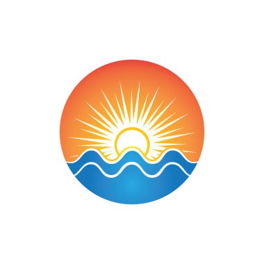 Su dalgası simgesi vektör çizim logosu