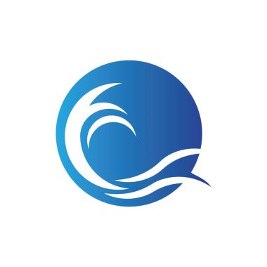 Su dalgası simgesi vektör çizim logosu
