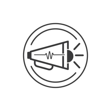 Megafon Ses Hoparlörü vektör illüstrasyon tasarım şablonu