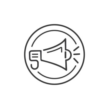 Megafon Ses Hoparlörü vektör illüstrasyon tasarım şablonu