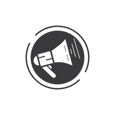 Megafon Ses Hoparlörü vektör illüstrasyon tasarım şablonu