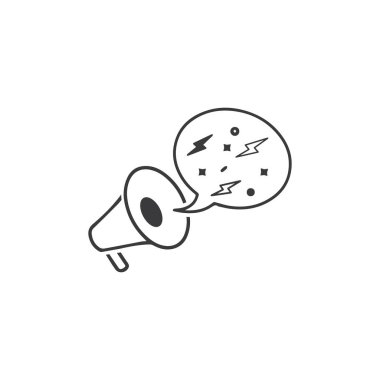 Megafon Ses Hoparlörü vektör illüstrasyon tasarım şablonu