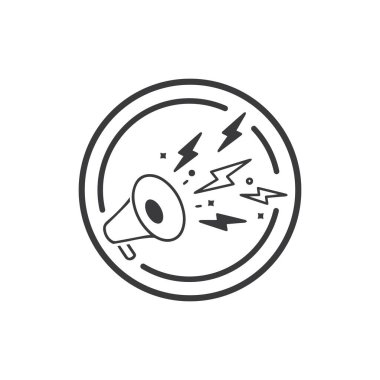 Megafon Ses Hoparlörü vektör illüstrasyon tasarım şablonu