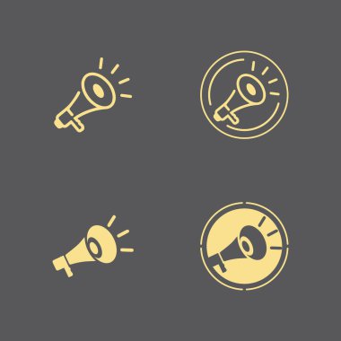 Megafon Ses Hoparlörü vektör illüstrasyon tasarım şablonu