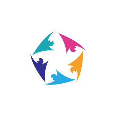 İş için evlat edinme ve toplumsal bakım logosu vektör ikonu