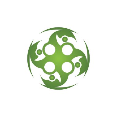 İş için evlat edinme ve toplumsal bakım logosu vektör ikonu