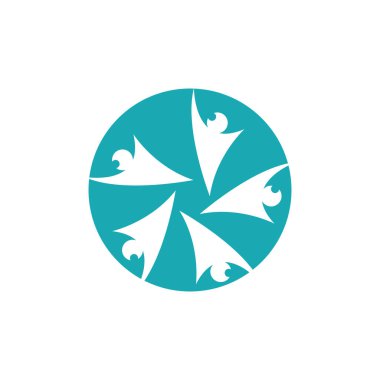 İş için evlat edinme ve toplumsal bakım logosu vektör ikonu