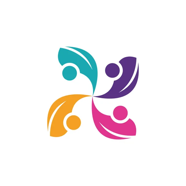 Adopción Cuidado Comunidad Logo Plantilla Vector Icono Para Negocio — Vector de stock