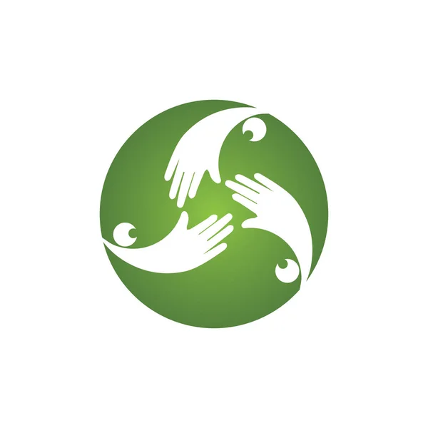 Усыновление Уход Сообществом Иконка Вектора Шаблона Логотипа Бизнеса — стоковый вектор