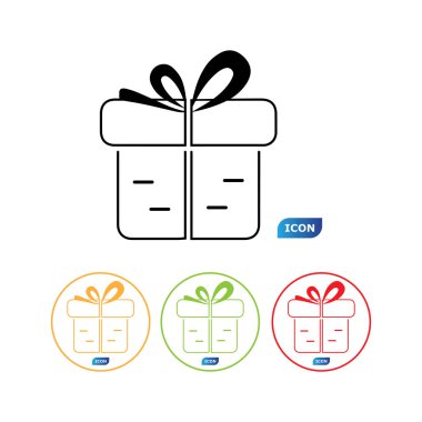 hediye kutusu ikon vektör çizimi tasarımı