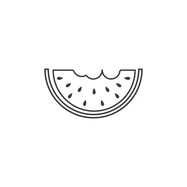 Scheibe Wassermelone Symbol Vektor Illustration Design Vorlage — Stockvektor