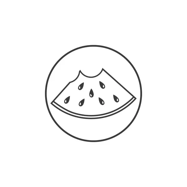 Scheibe Wassermelone Symbol Vektor Illustration Design Vorlage — Stockvektor