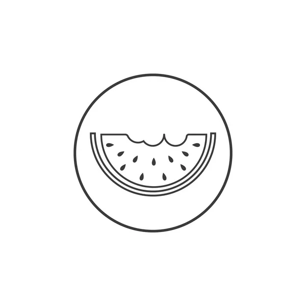 Skiva Vattenmelon Ikon Vektor Illustration Design Mall — Stock vektor