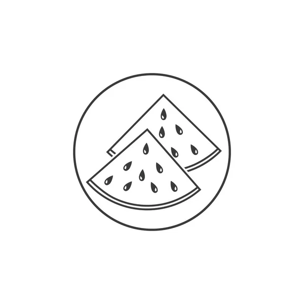 Scheibe Wassermelone Symbol Vektor Illustration Design Vorlage — Stockvektor