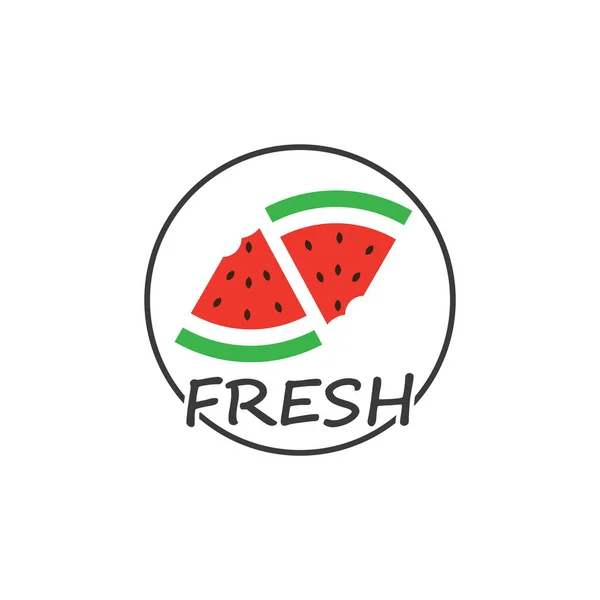 Scheibe Wassermelone Symbol Vektor Illustration Design Vorlage — Stockvektor