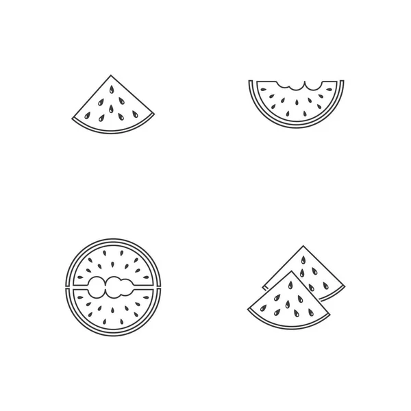 切片西瓜图标矢量图解设计模板 — 图库矢量图片