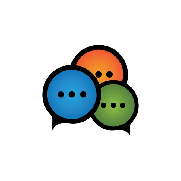 Speech Bubble Pictogram Logo Template Vector Illustratie — Stockvector