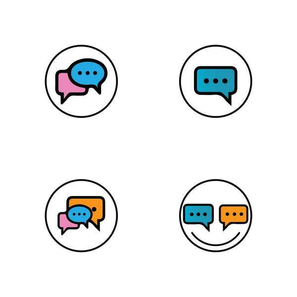 Speech Bubble Icon Logo Template Vector Illustration — Stock Vector