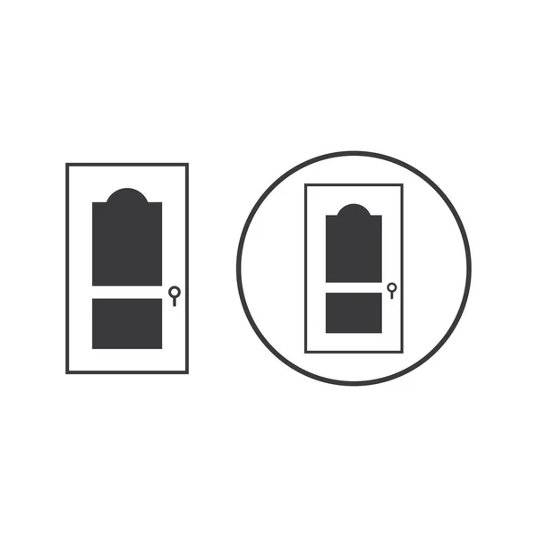 Tür Icon Trendigen Flachen Stil Isoliert Auf Grauem Hintergrund Symbol — Stockvektor