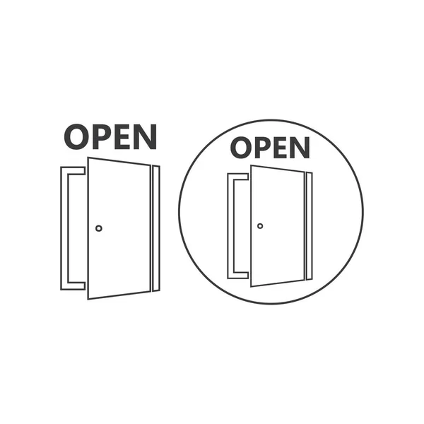 Іконка Дверей Модному Плоскому Стилі Ізольована Сірому Фоні Символ Відкритих — стоковий вектор