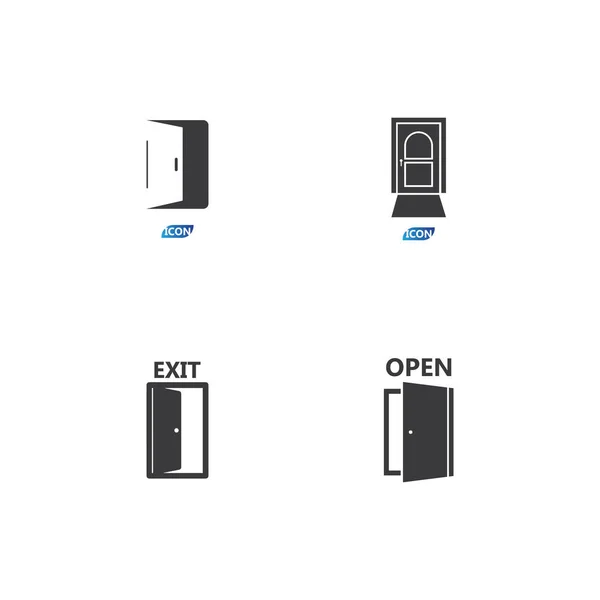 グレーの背景に隔離されたトレンディなフラットスタイルのドアアイコン ウェブサイトのデザイン アプリ Uiのためのドアのシンボルを開きます ベクターイラスト Eps10 — ストックベクタ