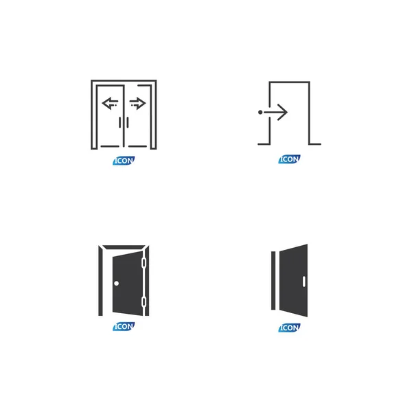 Іконка Дверей Модному Плоскому Стилі Ізольована Сірому Фоні Символ Відкритих — стоковий вектор