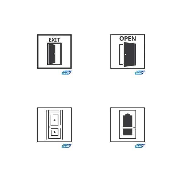グレーの背景に隔離されたトレンディなフラットスタイルのドアアイコン ウェブサイトのデザイン アプリ Uiのためのドアのシンボルを開きます ベクターイラスト Eps10 — ストックベクタ