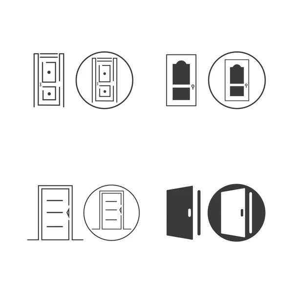 Icono Puerta Estilo Plano Moda Aislado Sobre Fondo Gris Símbolo — Vector de stock