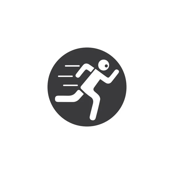 Human Character Logo Sign Running Gesture Illustration Vector Design — Stock Vector