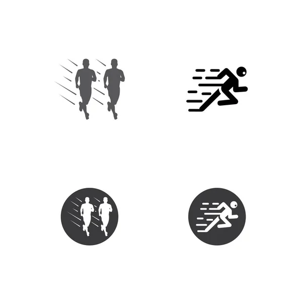 Знак Логотипа Человека Векторный Дизайн Бегущих Жестов — стоковый вектор