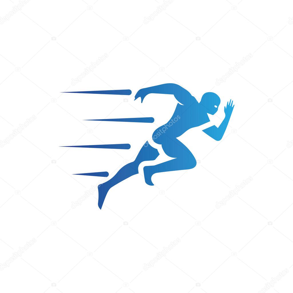 Human character logo sign . Running gesture  illustration vector design