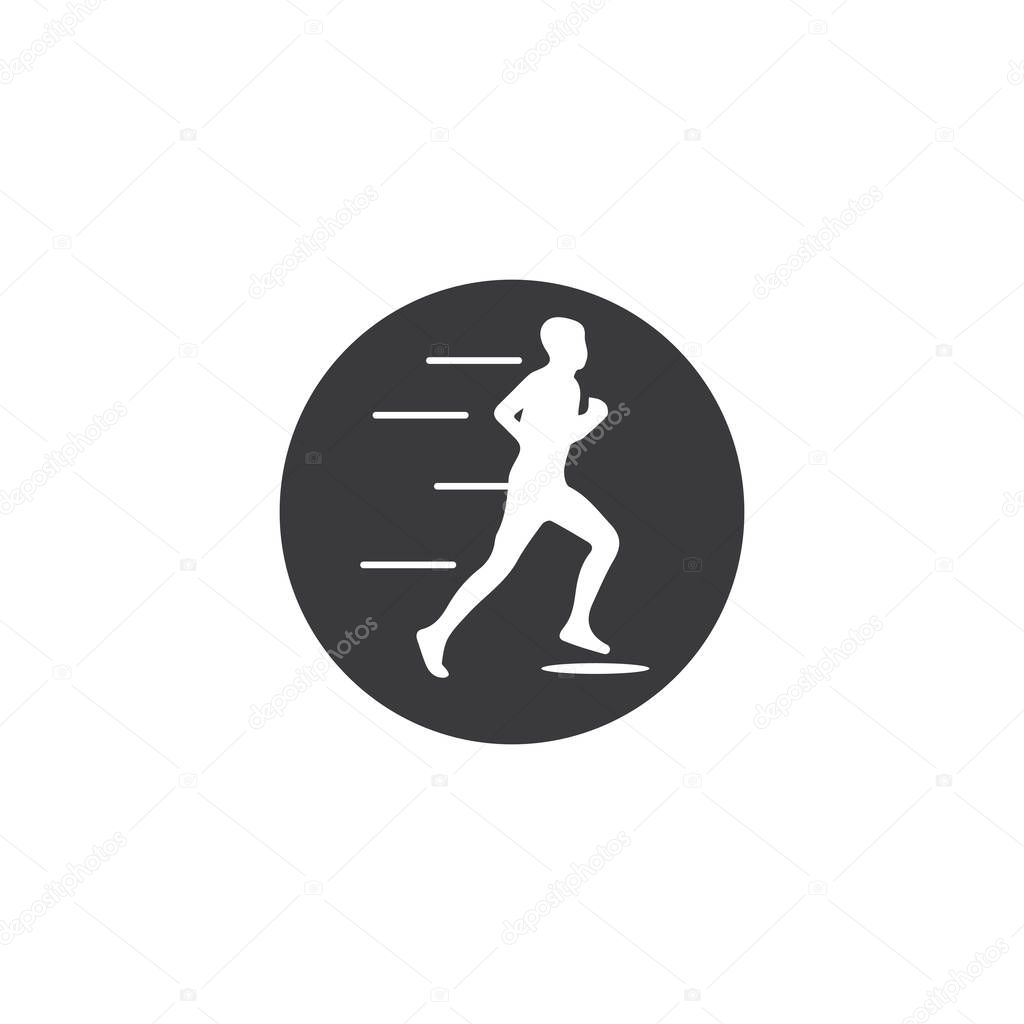Human character logo sign . Running gesture  illustration vector design