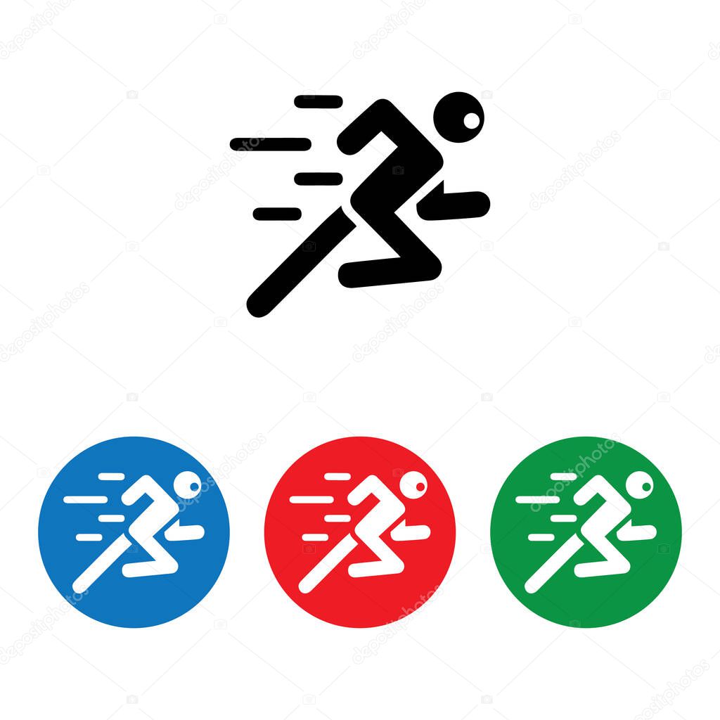 Human character logo sign . Running gesture  illustration vector design