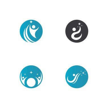 İnsan karakteri logosu çizim vektörü tasarımı