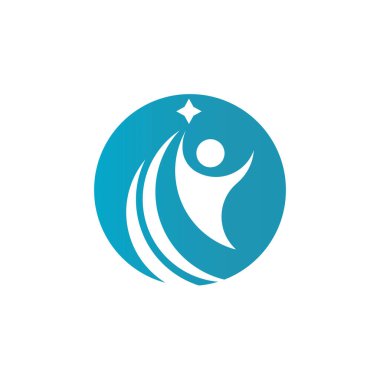 İnsan karakteri logosu çizim vektörü tasarımı