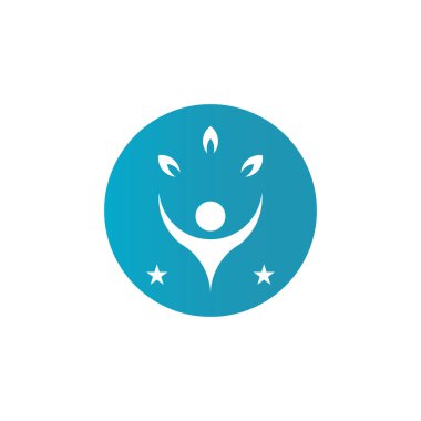 İnsan karakteri logosu çizim vektörü tasarımı