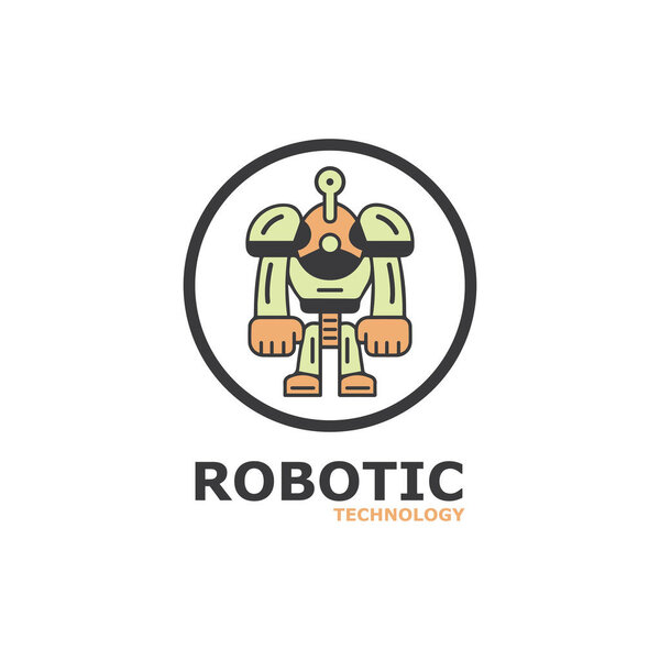 Robot icon vector concept .Vector modern line character illustration isolated on white background