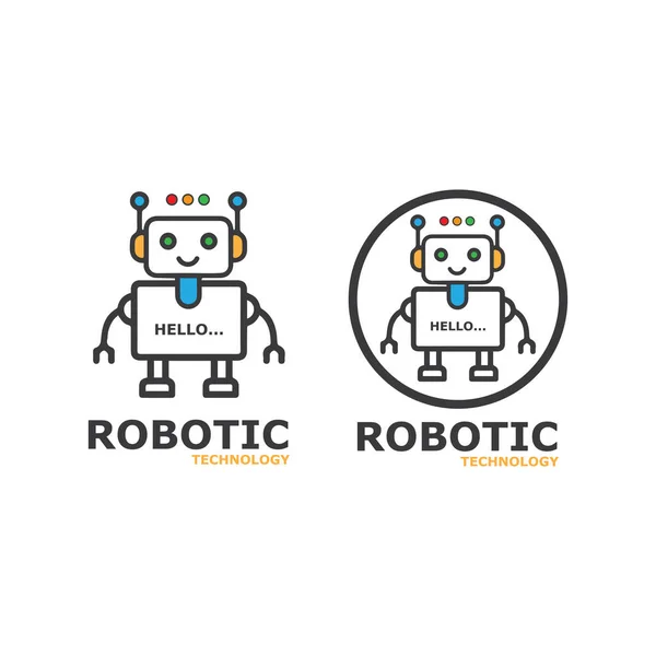 ロボットのアイコンベクトルの概念 白い背景に隔離されたベクトルモダンなラインキャラクターイラスト — ストックベクタ