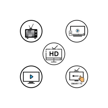 TV, LCD, LED, simge vektör çizim logosunu izleyin