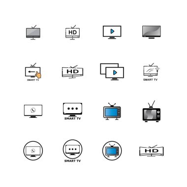 TV, LCD, LED, simge vektör çizim logosunu izleyin