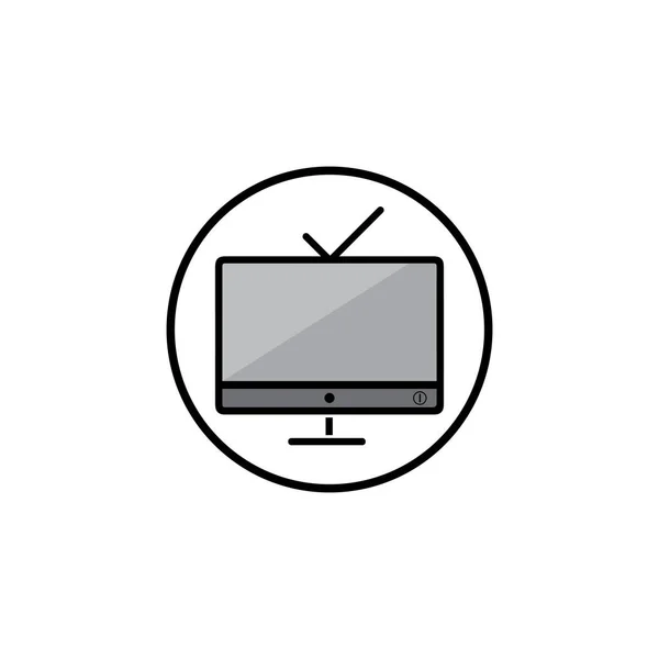 Телевизор Lcd Led Иконка Монитора Векторной Иллюстрации Логотип — стоковый вектор