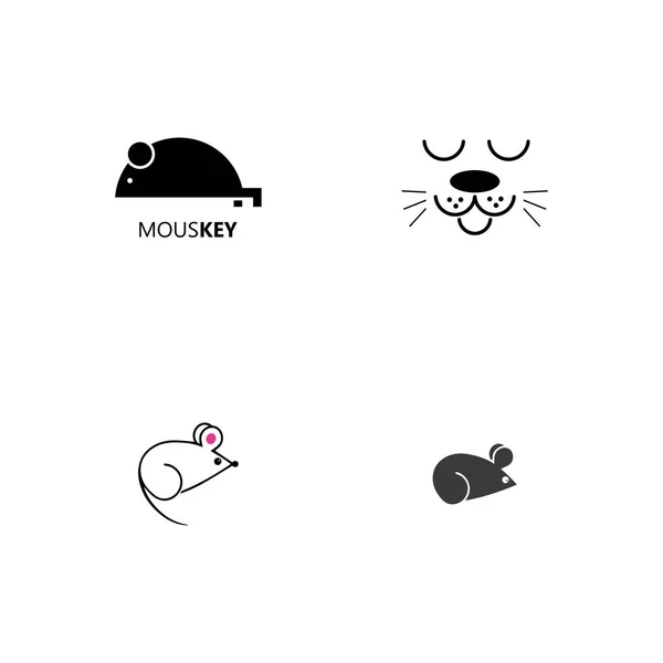 Souris Vecteur Animal Rat Logo Icône Vecteur Modèle Conception — Image vectorielle