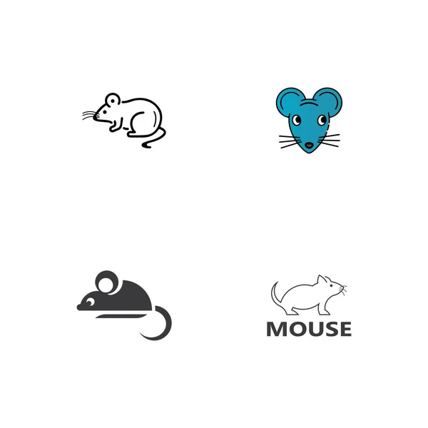 Ratón Animal Vector Rat Logotipo Icono Plantilla Diseño Vectores — Archivo Imágenes Vectoriales