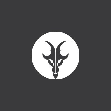 Keçi Logosu Şablon vektör illüstrasyon tasarımı