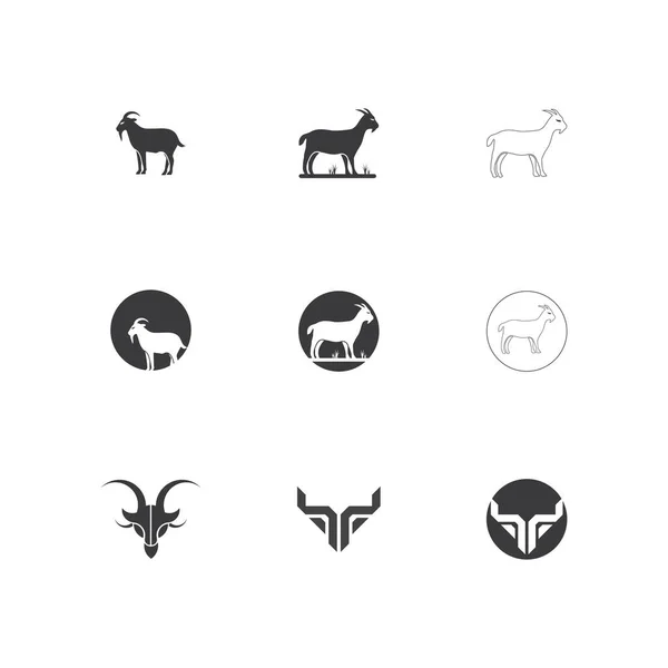 Goat Λογότυπο Πρότυπο Διάνυσμα Εικονίδιο Εικονογράφηση Σχεδιασμό — Διανυσματικό Αρχείο