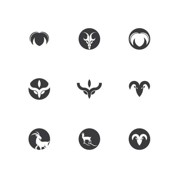 Goat Logo Template Vetor Ícone Ilustração Design — Vetor de Stock
