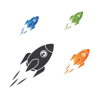Roket Logosu şablon vektör çizimi