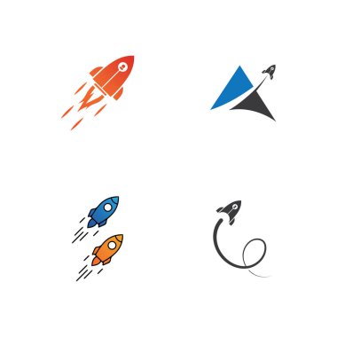 Roket Logosu şablon vektör çizimi