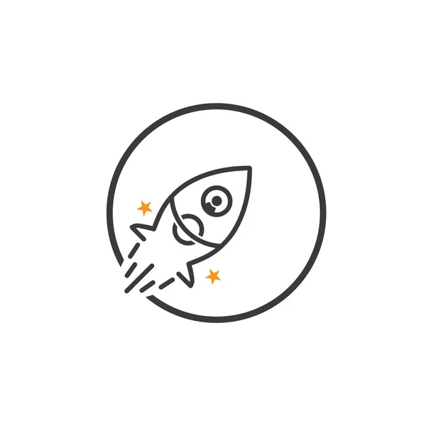 Rocket Logo Sablon Ikon Vektor Illusztráció — Stock Vector